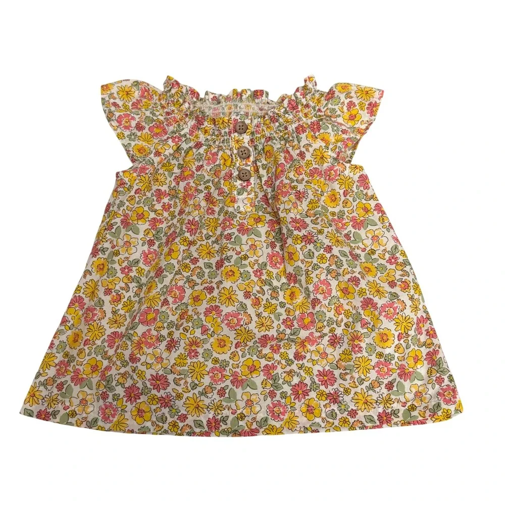 Carters & Emprio Baby Girl Floral Romper and Top Set 6 6-9 Months Pink Teal Boho